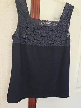 CJ Banks Navy Lace Tank Top/size X, which is like an extra large.